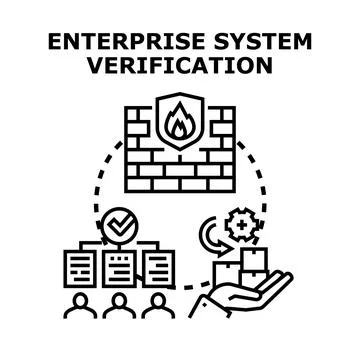 Enterprise system verification process quality control development イラスト素材