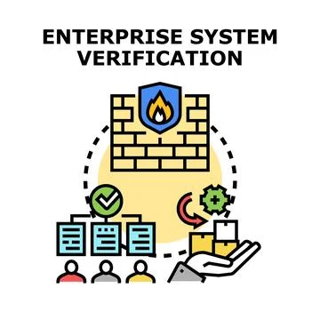 Enterprise system verification process quality control development 스톡 일러스트