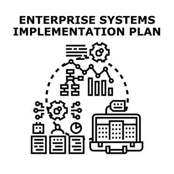 Enterprise systems implementation plan development concept Stock Illustration