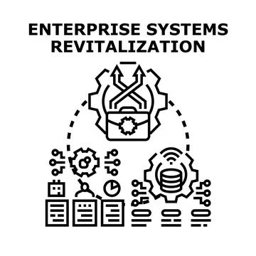 Enterprise systems revitalization concept icon vector 库存插图