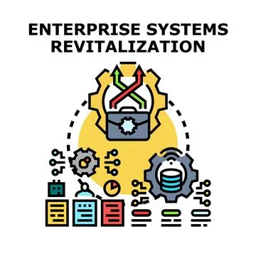 Enterprise systems revitalization concept icon vector Stockillustratie