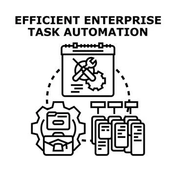 Enterprise task automation optimizing business workflow Illustrazione stock