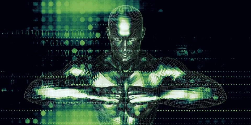 Enterprise Technology Integration With Artificial Intelligence Security Foto stock