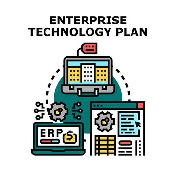Enterprise technology plan developing business solutions Stock Illustration