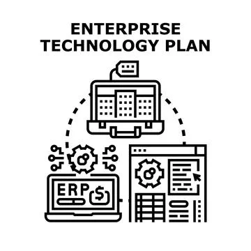 Enterprise technology plan developing business solutions Stock Illustration