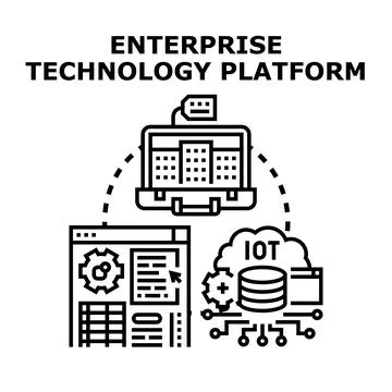 Enterprise technology platform for business computing solutions Ilustração Stock