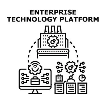 Enterprise technology platform developing digital business solutions Stock Illustration