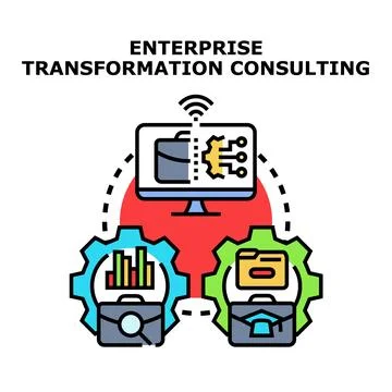 Enterprise transformation consulting vector concept illustration Stock Illustration