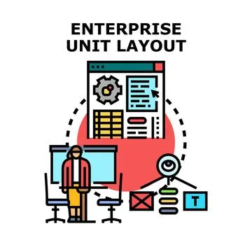 Enterprise unit layout creating business structure Illustration