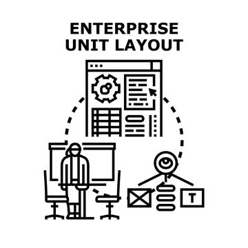 Enterprise unit layout creating business structure 스톡 일러스트