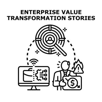 Enterprise value transformation stories vector concept Ilustración de archivo