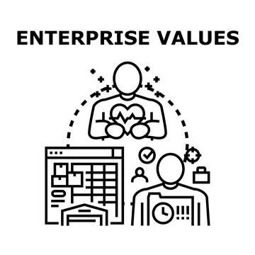 Enterprise values concept developing business and company principles Stock Illustration
