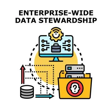 Enterprise wide data stewardship concept business strategy 스톡 일러스트