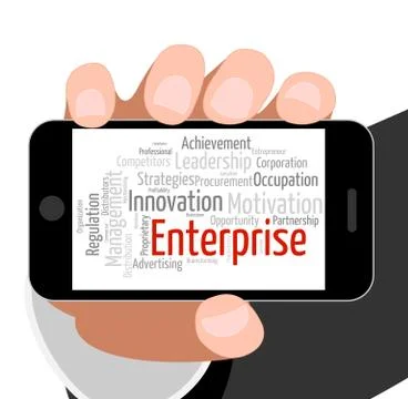 Enterprise Word Indicates Concern Venture And Words Stock Illustration