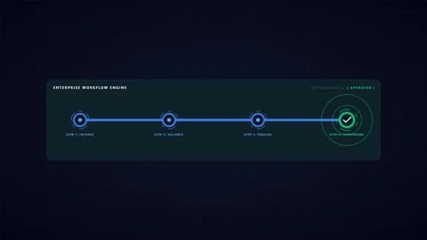Enterprise workflow engine ui animation: automated business process progres.. 動画素材 337560552
