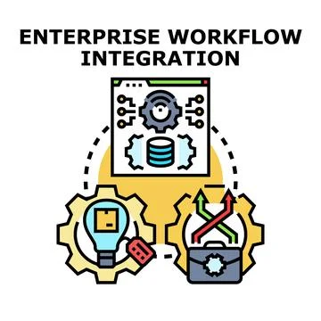 Enterprise workflow integration process optimizing business solutions Stock-Illustration