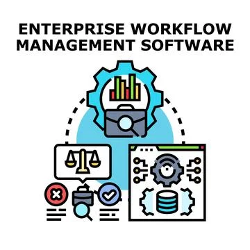 Enterprise workflow management software system optimization technology Stockillustratie