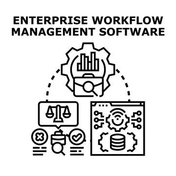 Enterprise workflow management software system optimization technology Stock Illustration