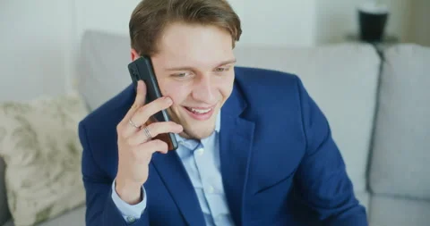 Enterprising Businessman on Mobile Stock Footage 276336204