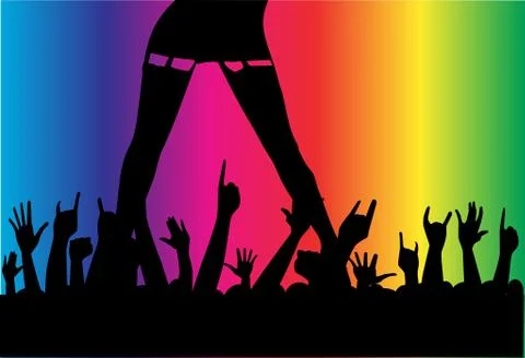 Entertainer with audience Stock Illustration