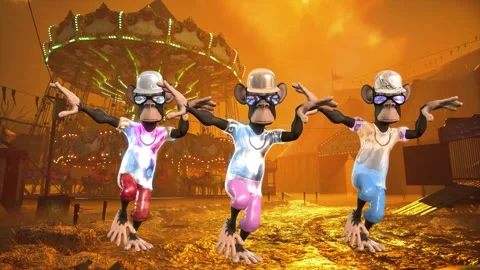 Entertaining Ape Dance in Post-End Park Stock Footage 323154329