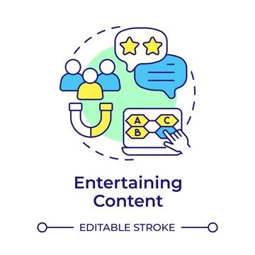Entertaining content multi color concept icon Stock Illustration