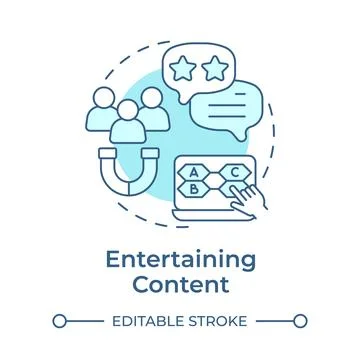 Entertaining content soft blue concept icon Stock Illustration