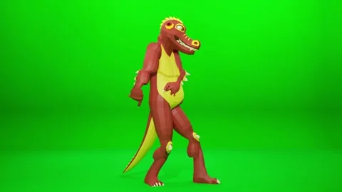 Entertaining Crocodile Cartoon Dance Render Stock Footage 322745456