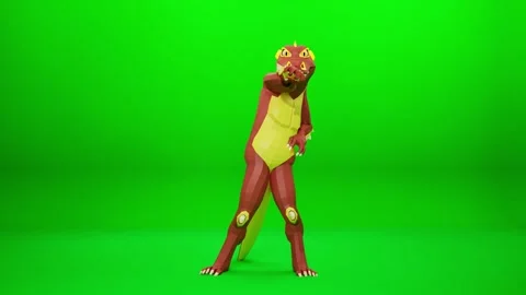 Entertaining Crocodile Cartoon Dance Render Stock Footage 322745969