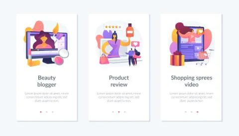 Entertaining digital video content app interface template. Stock Illustration
