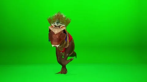 Entertaining Dinosaur Character Performance Stock Footage 319632203