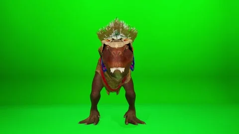 Entertaining Dinosaur Character Performance Stock Footage 319742761