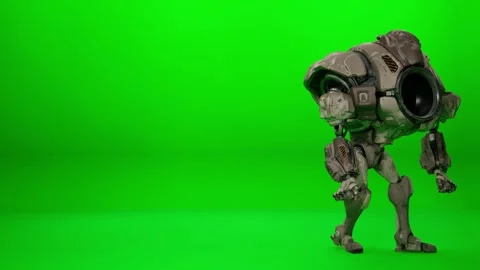 Entertaining Giant Mecha Slow Motion Dance Stock Footage 323919878