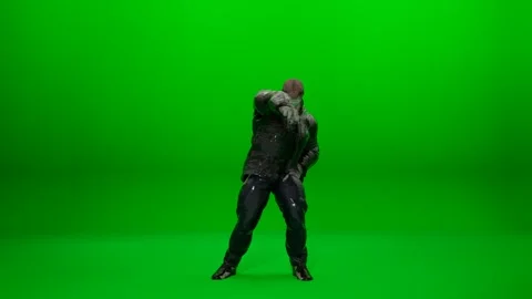 Entertaining Humanoid Shark Movement in Jacket Stock Footage 324548911