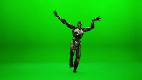Entertaining Mecha Robot Slow Motion Dance Stock Footage 321920881