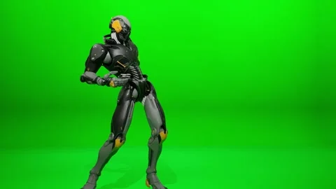 Entertaining Mecha Robot Slow Motion Dance Stock Footage 322166603