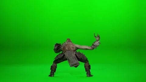 Entertaining Orc Warrior Dance Asset Stock Footage 319761414