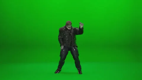 Entertaining Shark in Jacket Slow Motion Dance Stock Footage 324553163