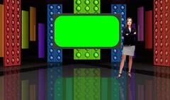 Entertainment 002 TV Studio Set - Virtual Green Screen Background PSD PSD Template