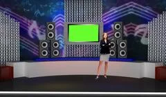 Entertainment 010 TV Studio Set - Virtual Green Screen Background PSD PSD Template