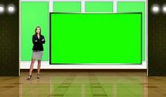 Entertainment 036 TV Studio Set - Virtual Green Screen Background PSD PSD Template