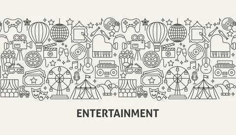 Entertainment Banner Concept Stock Illustration