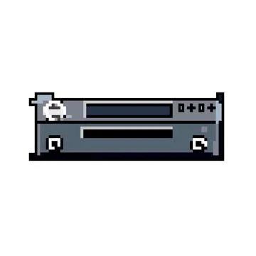 Entertainment blu ray player game pixel art vector illustration Stock Illustration