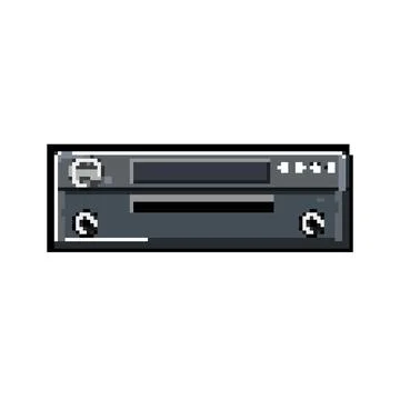 Entertainment blu ray player pixel art vector illustration Stock Illustration