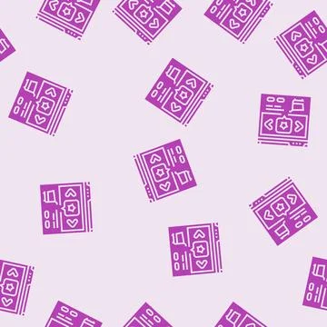 Entertainment booking glyph seamless pattern 스톡 일러스트