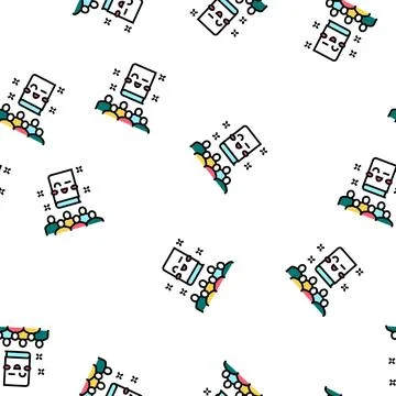 Entertainment in children library vector seamless pattern Illustrazione stock