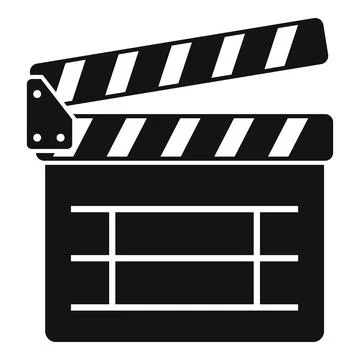 Entertainment clapper icon, simple style Stock Illustration