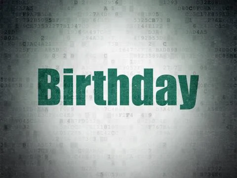 Entertainment, concept: Birthday on Digital Data Paper background Stockillustratie
