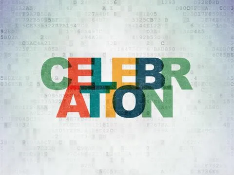 Entertainment, concept: Celebration on Digital Data Paper background 库存插图