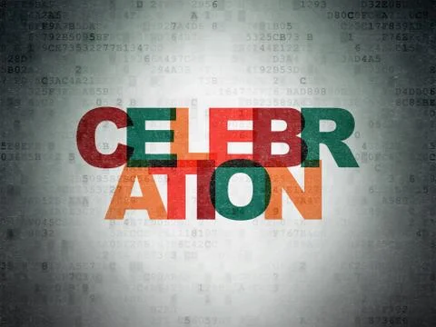 Entertainment, concept: Celebration on Digital Data Paper background Stock Illustration